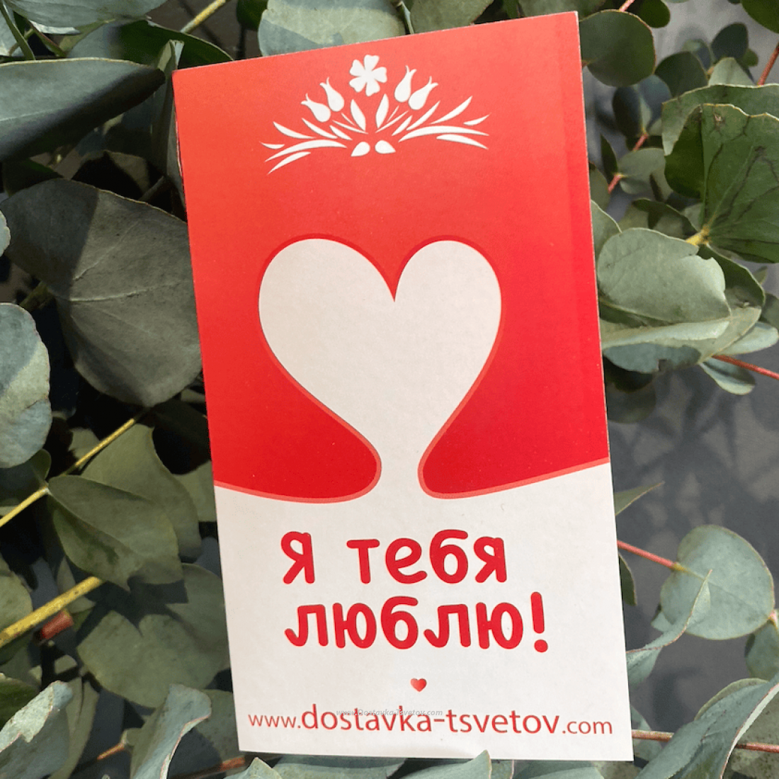 Открытки Открытка к цветам «Я тебя люблю»