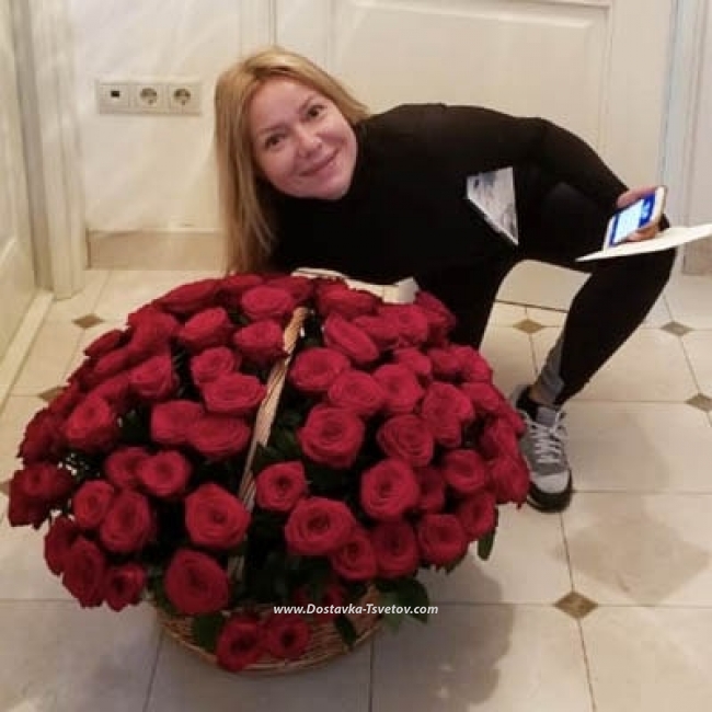 Корзина красных роз "Любовь" - Фото #3