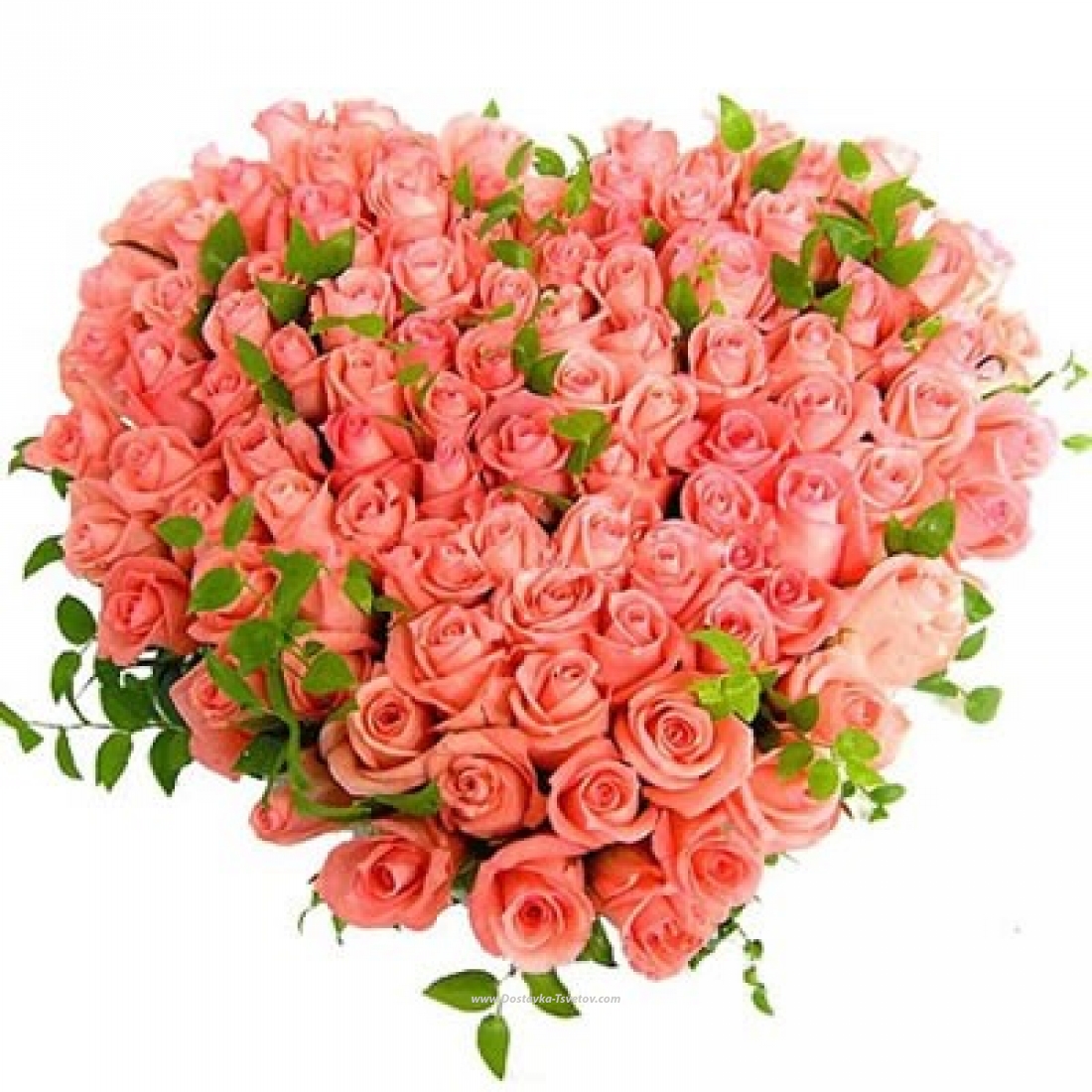 Розовые Букет из 101 розы "Сердце Love"